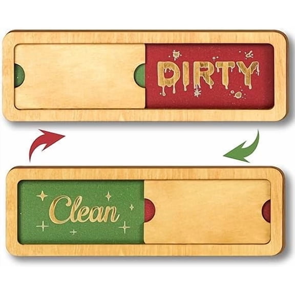 Woodamore Clean Dirty Dishwasher Magnet, Non-Scratching Magnetic Sign
