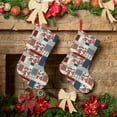 thumbnail image 3 of Zufioo Patchwork In Country Style for 18-inch Stitching Christmas Stockings, Suitable for Christmas, Christmas Trees, Indoor and Outdoor Holiday Decorations-Short plush, 3 of 5