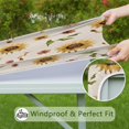 thumbnail image 6 of Yellow Brown Green Leaf Sunflower Pattern Square Fitted Tablecloth with Elastic Edge,Square Table Cover,Washable Elastic Table Cover for Home Kitchen Party Decor 36"x36", 6 of 6