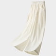 thumbnail image 7 of TOWED22 Girls Straight Wide Leg Track Pants Elastic Waist Casual Baggy Athletic Pants Loose Jogger Sweatpants(Beige,10-11 Y), 7 of 7