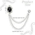 thumbnail image 2 of Uxcell Gem Hanging Chain Brooch Pins Men's Gem Brooch Suit Pins Silver Black, 2 of 7