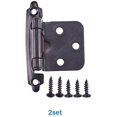 thumbnail image 3 of par de bisagras de gabinete con tornillos, cierre automático, decorativas, montaje frontal para puertas de gabinete de pared de cocina variables (negro), 3 of 4