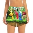 thumbnail image 4 of Lsque Pikmin Printed Women's Running Shorts with Liner Pockets,Elastic Quick Dry Workout Athletic Gym Yoga Shorts,Womens High Waist Shorts-Medium, 4 of 9