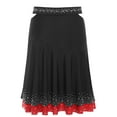 thumbnail image 4 of Zaldita Aislor Womens Latin Salsa Tango Dance Skirt Shinny Rhinestones Ruffled Skirt Black L, 4 of 5