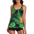 thumbnail image 1 of Aayomet Bathing Suits for Women Sling Print Swimsuit Boxers Tankini Split Swimsuit (Green, L), 1 of 5