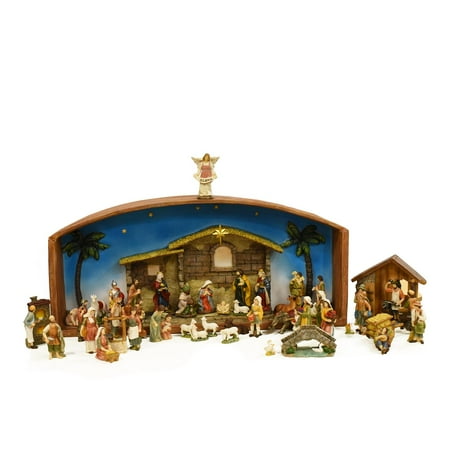 52-Piece Religious Christmas Nativity Village Set with Holy Family
