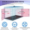 thumbnail image 5 of Extra Large Dog Crate Dog Kennel Cage with Double Door,48 inch Folding Metal Wire Dog Cage with Removable Tray&Divider Panel,Pet Crate for Large Dogs,Blue, 5 of 12