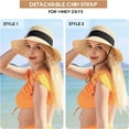thumbnail image 4 of Beach Sun Straw Hats for Women, UPF 50+ UV Sun Protection Wide Brim Summer Straw Hat Foldable Packable Roll up Cap, 4 of 5