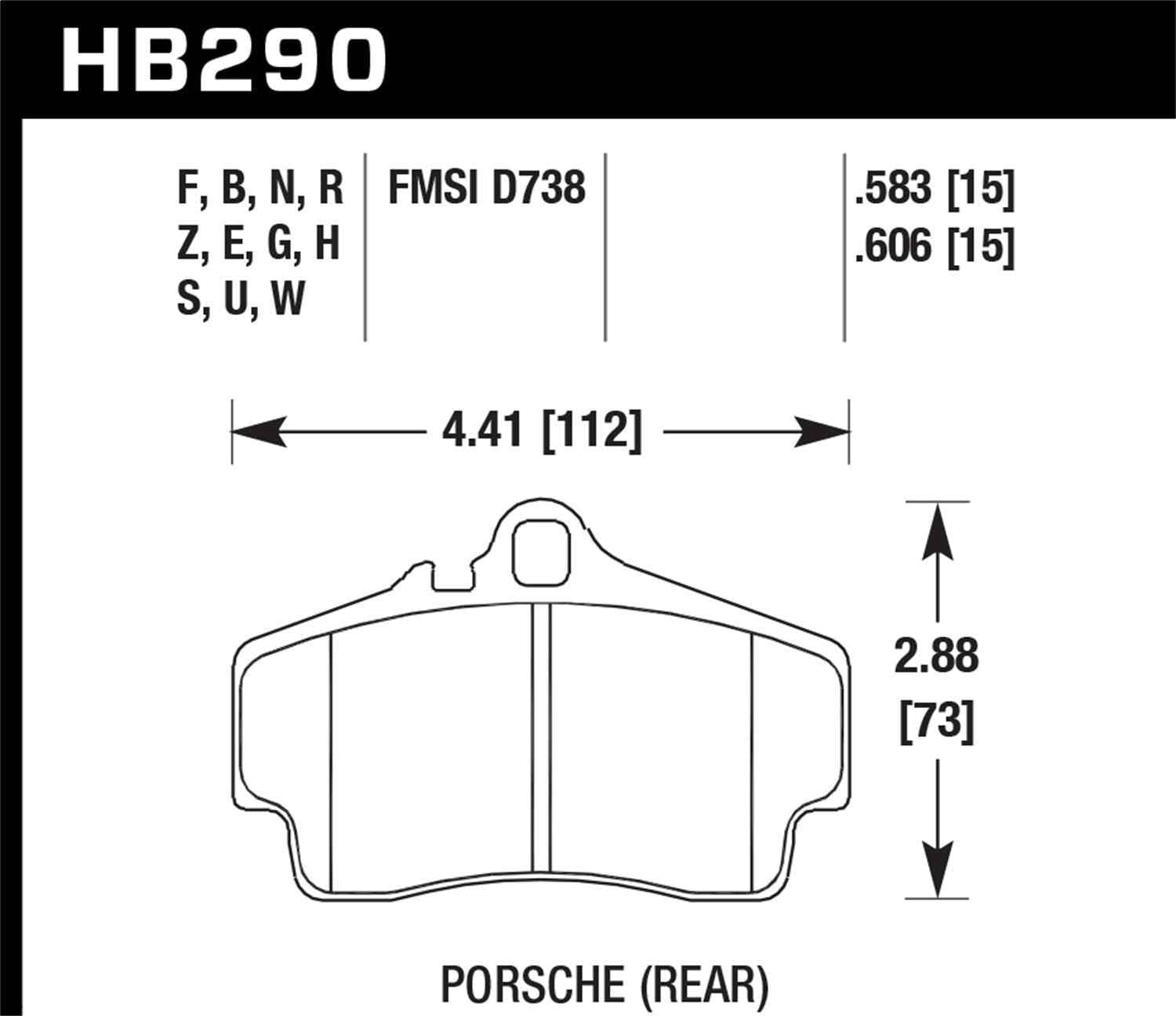 Hawk Performance HB290N.583 HP Plus Disc Brake Pad