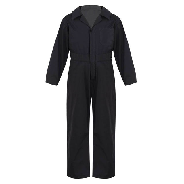 Moggemol Salopette à Manches Longues pour Enfants Garçons Filles Combinaison de Mécanicien Combinaison de Travail Combinaison de Travail Noir 8