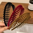 thumbnail image 6 of ZOUBAOQ Womens Headband Flocking Toothed Hair Hoop Hair Frosted Girls Color Pure Serrated V5p2 Accessories, 6 of 9