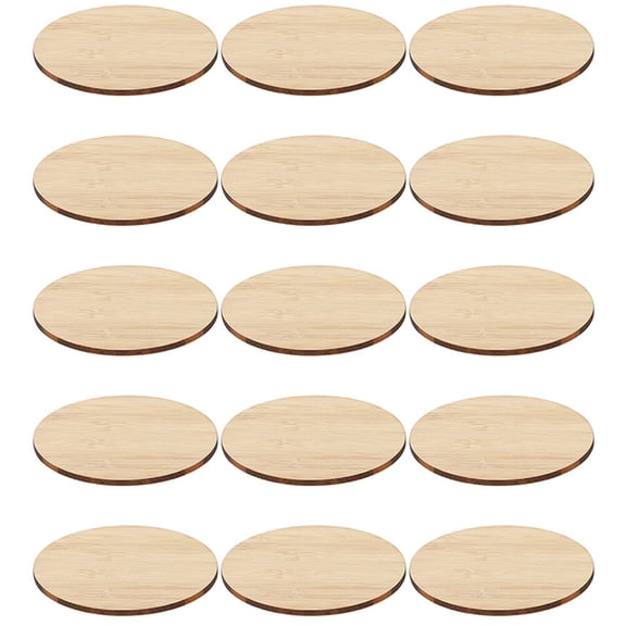 AURARMLET 15 Pieces Premium Natural Unfinished Round Wood Pieces for Creative Crafting, Projects, and Kids Play Activities
