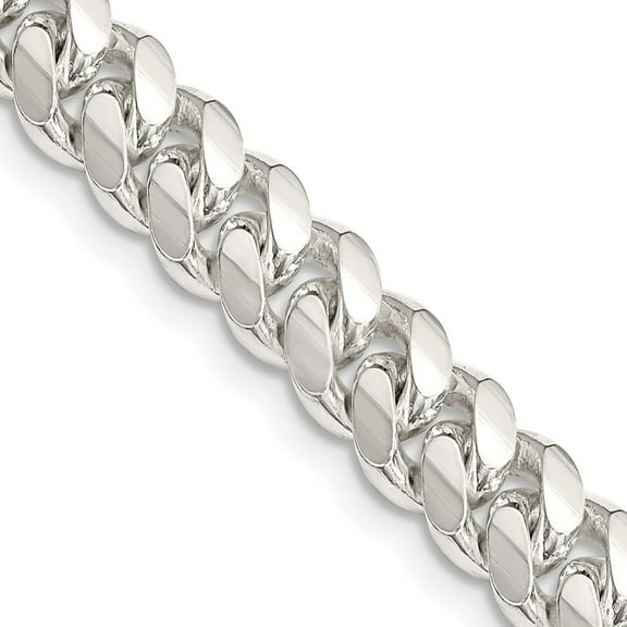 Primal Silver Sterling Silver 7.25mm Polished Domed Curb Chain
