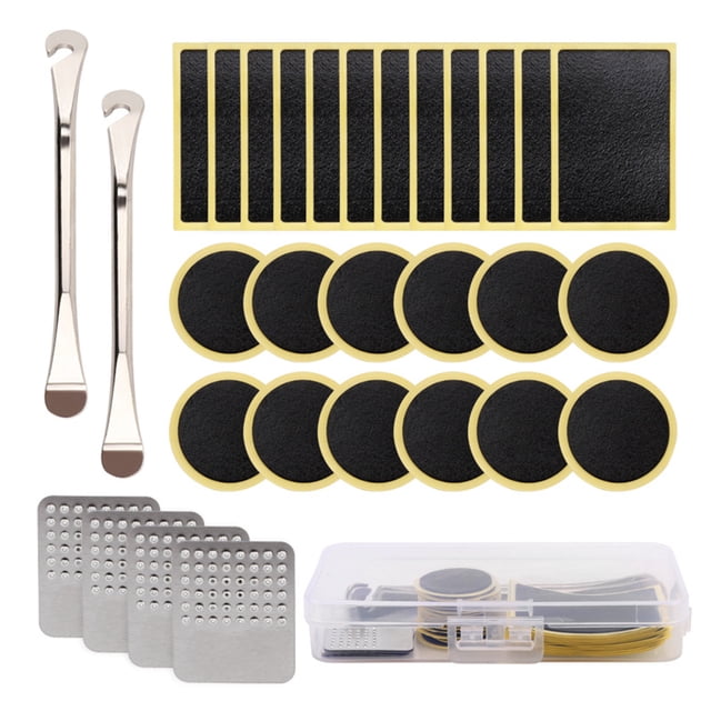 Bike Tire Repair Kit - Bike Repair kit Include Bike Tire Lever and Glueless Bike Tire Patches and Metal Rasp for Bike Tire Puncture Repair Tool