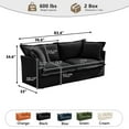thumbnail image 3 of 83.4" WOversized Upholstered Chenille Loveseat Sofa, 77" Wide Deep Seat Couch with Removable Washable Covers, for Living Room or Small Apartments,Black, 3 of 12
