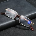 thumbnail image 6 of Men Women Simple Square Frame Classic Ultra Light Glasses Business Reading Glasses Anti-Blue Light Eye Protection GOLD STRENGTH 300, 6 of 7