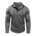 thumbnail image 5 of BXINGOHAI Mens Lightweight Hoodies Pullover Long Sleeve Casual Workout Athletic Shirt Hooded Sweatshirts Gray M, 5 of 7