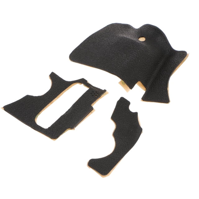 3 Piezas (empuñadura De 1 Pieza, Piel Lateral De 1 Pieza, Piel De Pulgar De 1 Pieza) Etiqueta Adhesiva Decorativa De Cuero Negro Para 60D Sunnimix Pegatinas de decoración de cámara