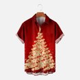 thumbnail image 2 of IROINNID Christmas Hawaiian Shirt for Men Button Up Short Sleeve Graphic Print Xmas Gift Christmas Vacation Shirt,Red, 2 of 6