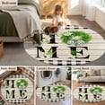 thumbnail image 6 of Round Area Rug 3ft,Home Text Vintage Wood Board Washable Carpet Non-Slip Runner Accent Rugs Indoor Floor Mat for Bedroom Living Room Decor,Rustic Leaf Flower Buffalo Plaid, 6 of 9