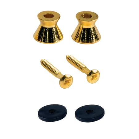 Seismic Audio 2 Pack of Gold Guitar Strap Buttons for electric guitars - Universal fit Gold -