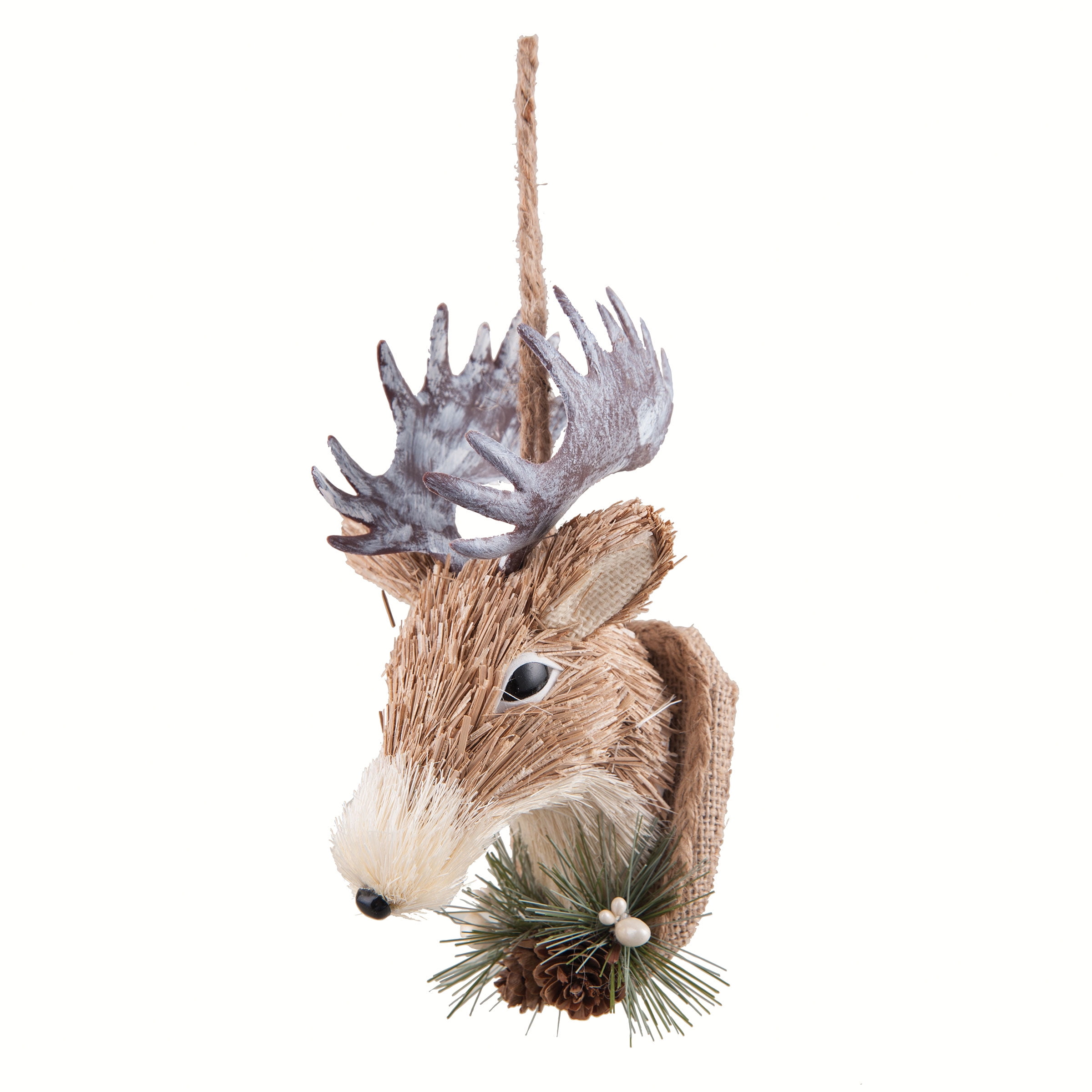 Natural Deer Head Christmas Xmas Ornament - Walmart.com - Walmart.com