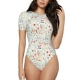 thumbnail image 2 of Picia Wildflower Watercolor 4 Womens One Piece Swimsuits Modest Tummy Control Bathing Suits Lace Up Slimming Swim Suit-Medium, 2 of 9