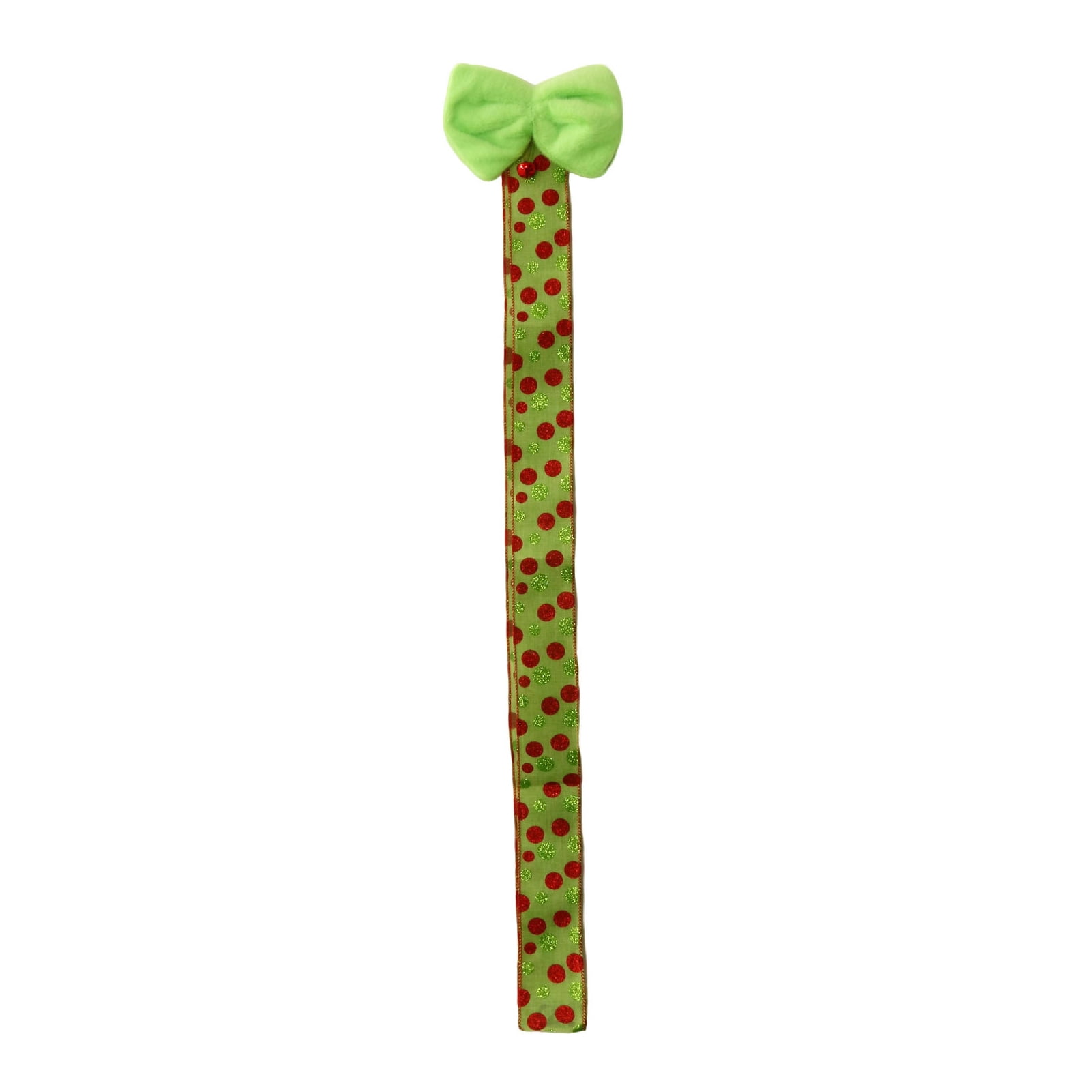 Dserfhy Green Christmas Cabinet Door Bows with Bell Plush Faux Fur Furry Bows with Dot/Striped Ribbon for Xmas Wreath Door Window Fireplace Staircase Indoor Decor