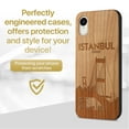 thumbnail image 2 of Case Yard Wooden Case Outside Soft TPU Silicone, Slim Fit Shockproof Wood Protective Phone Cover for Girls Boys Men and Women, Supports Wireless Charging Istanbul Bridge Design case for iPhone-XR, 2 of 7