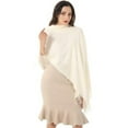 thumbnail image 4 of Women's Scarf Pashmina Shawls and Wraps for Evening Dress Bridesmaid Wedding Bridal Winter Warm Long Large Scarves-Milky white, 4 of 7