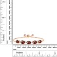 thumbnail image 2 of Gem Stone King 7.93 Cttw Oval Checkerboard Red Garnet and White Lab Grown Diamond 18K Rose Gold Plated Silver Bracelet for Women | Fully Adjustable up to 9 inch, 2 of 2