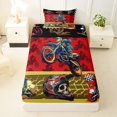 thumbnail image 3 of Manfei Racing Motorbike Twin Sheets,Geometric Plaid Art Bedding,Red,3 Pieces,1 Fitted Sheet and 1 Pillowcase, 3 of 6
