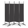 thumbnail image 4 of Zimtown 4 Panel Room Divider Steel Frame Screen Folding Privacy Divider Freestanding Partition for Home Office Bedroom, Black, 4 of 11