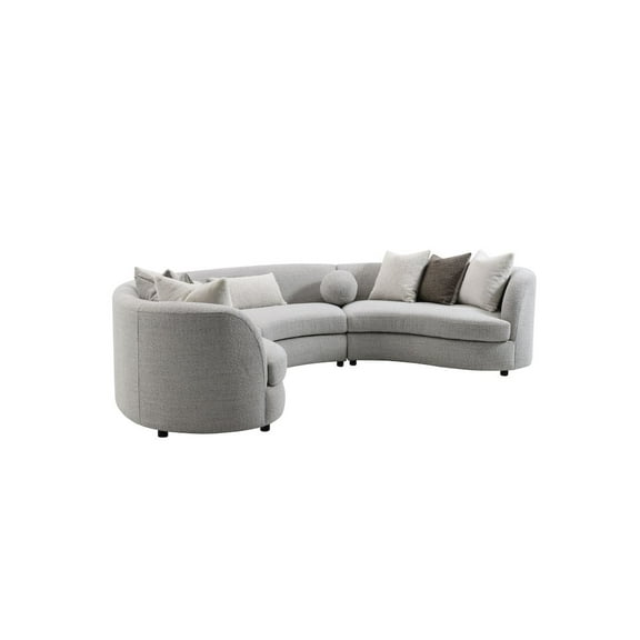 Acme Furniture Ivria Sectional Sofa w/9 Pillows in Gray Boucle