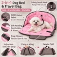 thumbnail image 6 of 2-in-1 Foldable Pet Carrier & Car Bed w/ Safety Tether, Soft Padded Travel Bag for Dogs & Cats, Seatbelt Secure, 6 of 10
