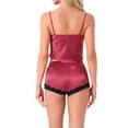 thumbnail image 3 of INSPIRE CHIC Women's Pajama Sets Removable Chest Cushion Cami and Shorts Lounge Pj Sets S Red, 3 of 6