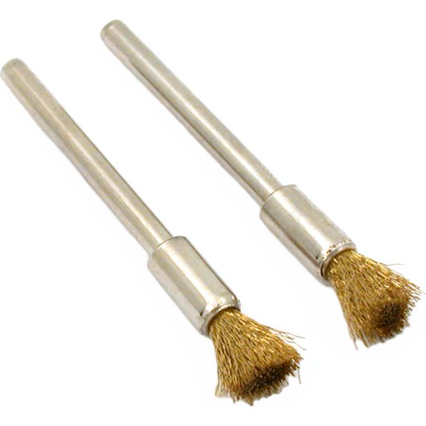 2 Brass Wire End Brushes Gunsmith Polish Rotary Tools