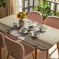 thumbnail image 3 of Farmhouse Flowers Table Cloths for 4 Foot Rectangle Tables, Retro Floral Leaves Country Wood Board Patio Waterproof Elastic Fitted Tablecloths, Washable Rectangular Table Cover for Camping, 3 of 8