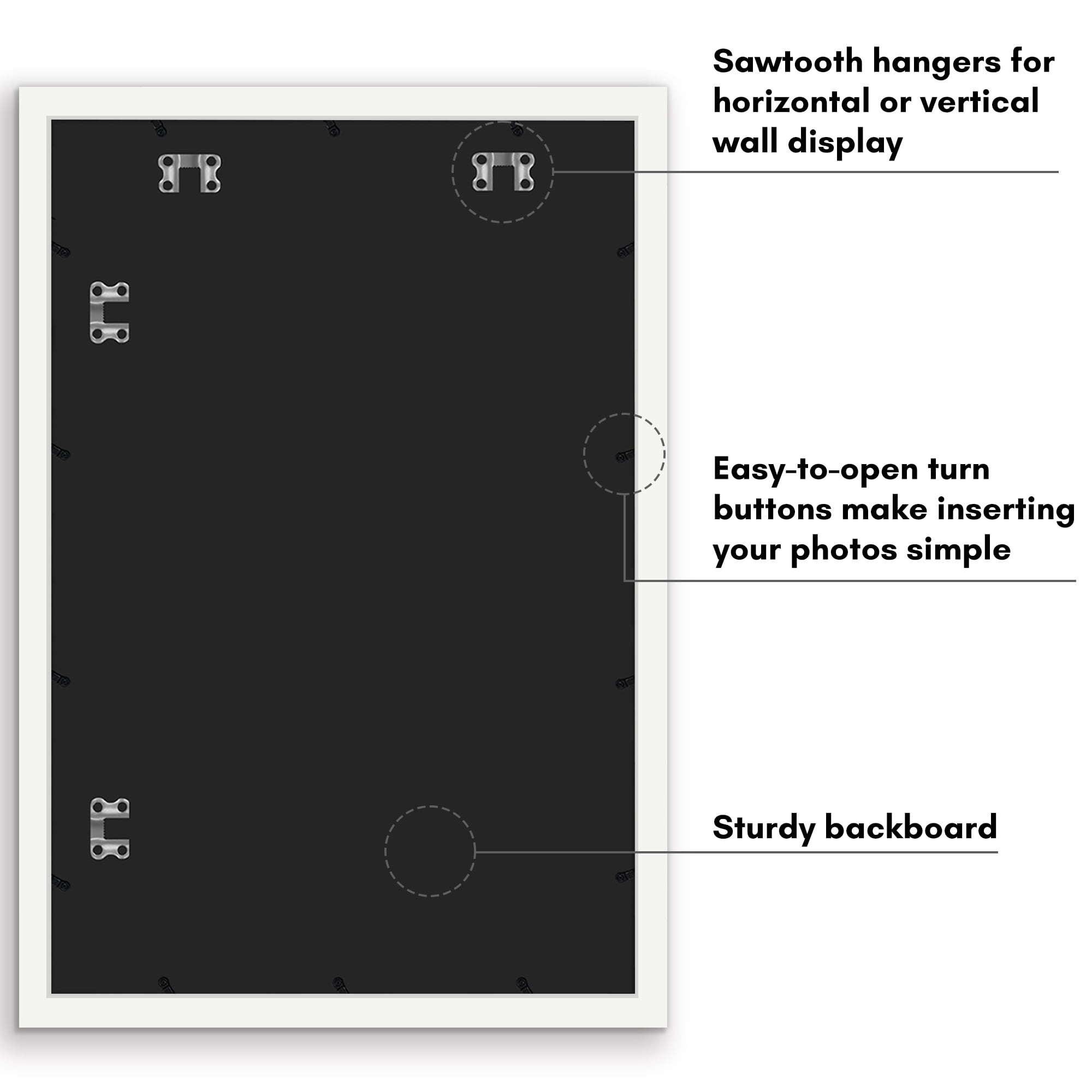 Americanflat 16x24 Poster Frame with Polished Plexiglass Wide Photo Frames Made Vertical Horizontal - White