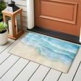 thumbnail image 3 of Ocean Beach Front Door Rugs 2x3 ft Gradient Light Blue Ocean Waves Beige Beach Small Rug for Entryway Non Slip Washable Bathroom Door Mat Absorbent Floor Mat for Indoor Entrance, 3 of 9