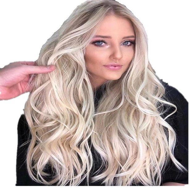 Peluca de anime con degradado gris COS de pelo largo y rizado decolorada y teñida de estilo europeo y americano, tocado de fibra química para mujer