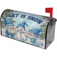 thumbnail image 2 of Winter Snowman Gnomes Mailbox Covers Christmas Holiday with Snowflakes Mailbox Cover Blue Snow Magnetic Mailbox Wraps Post Letter Box Cover 18 X 21 for Garden Outdoor Decor, 2 of 6