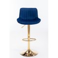 thumbnail image 6 of Chrome Footrest and Base Swivel Height Adjustable Mechanical Lifting Velvet + Golden Leg Simple Bar Stool,Set of 2,Navy, 6 of 9