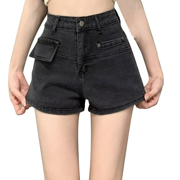 Perfectbot Women's Denim Shorts, Mid Rise Casual Jean Shorts with Pockets for Summer Going Out
