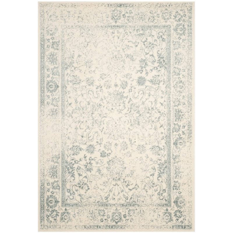 Safavieh Adirondack Collection ADR109S Ivory and Slate Oriental Vintage Square Area Rug (6' Square)