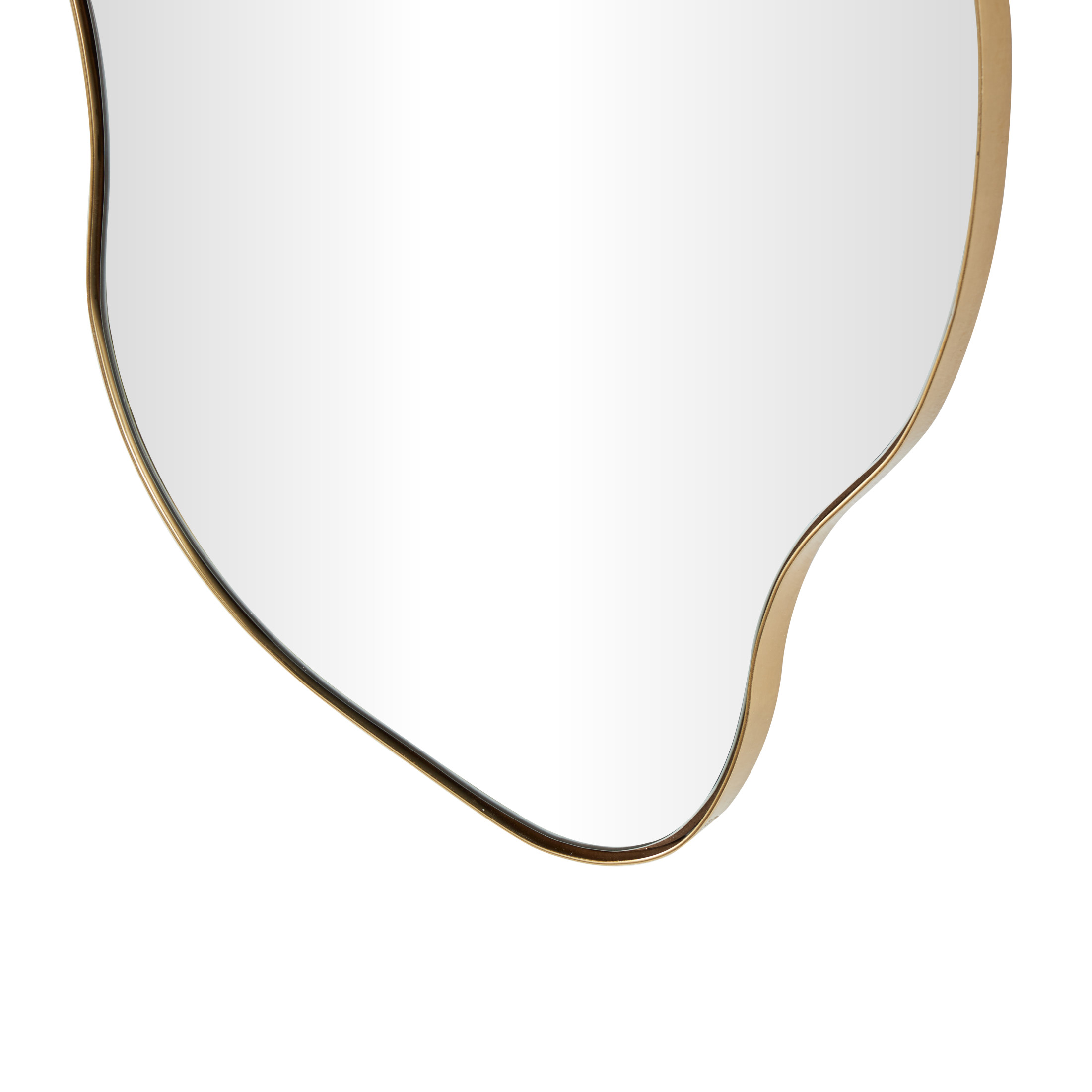 DecMode 15" x 40" Gold Wavy Abstract Wall Mirror