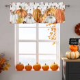 thumbnail image 6 of Thanksgiving Pumpkin Valances for Windows, 54 x 18in, Brown Orange Leaves Flowers Rod Pocket Kitchen Valance Curtain Light Filtering Window Treatments for Living Room Bedroom, 1 Panel, 6 of 7