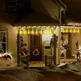 thumbnail image 5 of Morttic Meteor Shower Lights, Outdoor Falling Rain Lights 12 inch 8 Tube 192 LED Snow Falling Icicle Cascading Lights for Xmas Tree Halloween Decoration Wedding Party, Warm White, 5 of 7