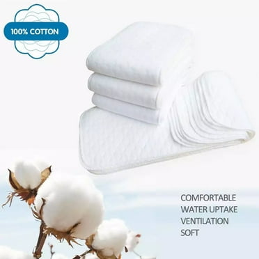 Shldybc Baby Boys Girls Flatfold Birdseye Cloth Diapers, Newborn 10pcs Infant White Cotton Baby Cloth Diaper Washable Nappy on Clearance