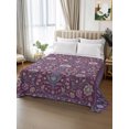 thumbnail image 3 of Full Flat Sheet Only Vintage Floral Blossoms Pattern Soft Microfiber Cooling Bedding Sheets Lavender Lotus Botanical Art Flat Bed Sheet for Hotel,Home Decor, 3 of 9